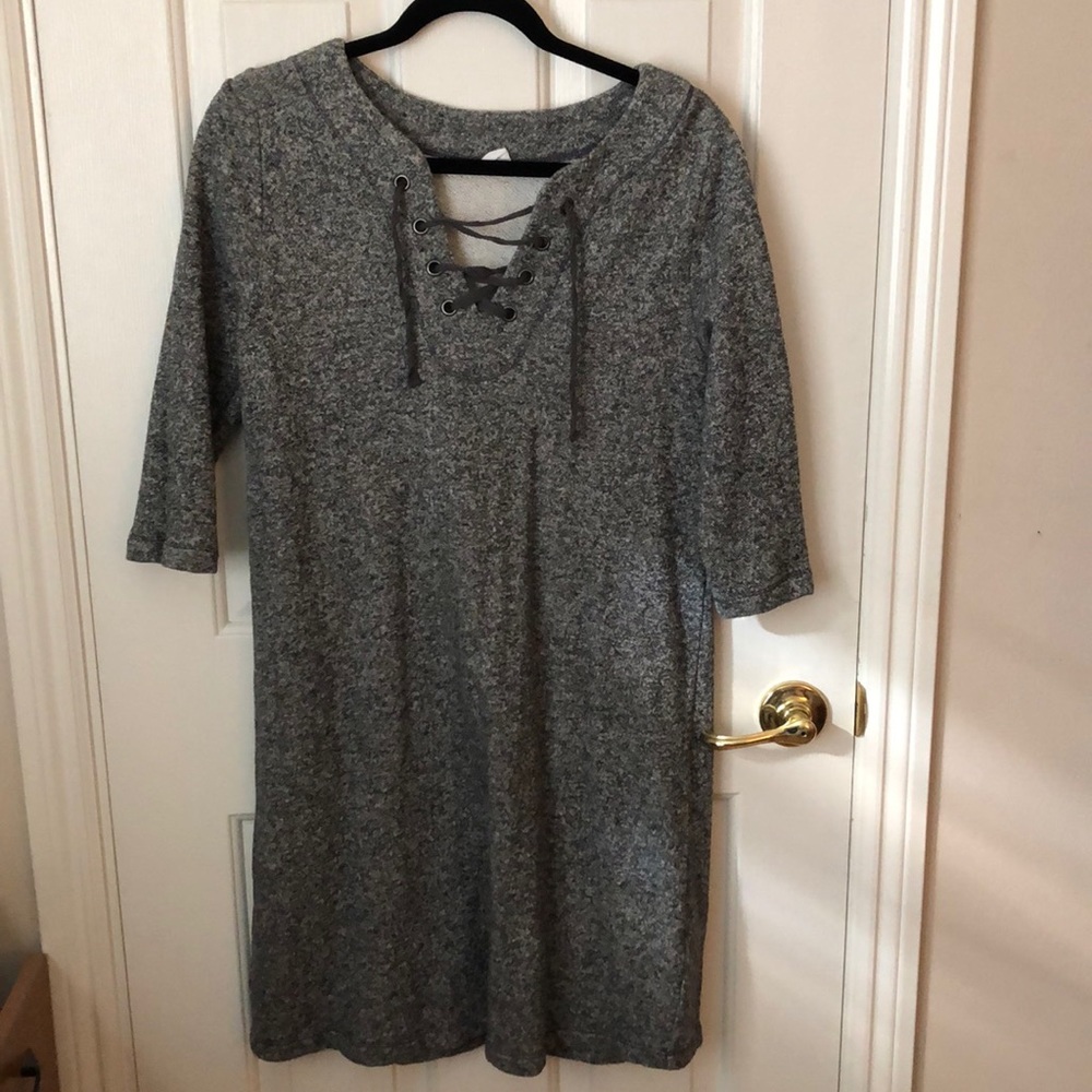 The Limited sweatshirt dress with criss cross top